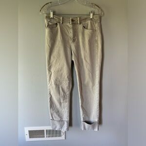 j jill denim size 4 khaki high rise straight leg jeans